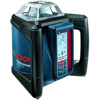 Bosch 06159940EF - Set nivel láser giratorio GRL 500 HV Professional + LR50 + BT170 + GR 240, con receptor LR50, IP 56, con Maletín, mando a distancia, cargador, trípode BT170, regla graduada GR 240