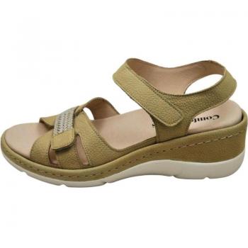 Sandalias de Piel para Mujer Comfort-Class, modelo Luxor, color beig, con cierre y diseño cómodo para verano