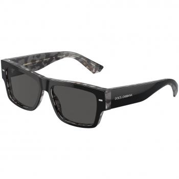 Dolce & Gabbana DG4451F Asian Fit 340387 Anteojos de Sol para Hombre Negros, Lentes de 55 mm, Ajuste Asiático