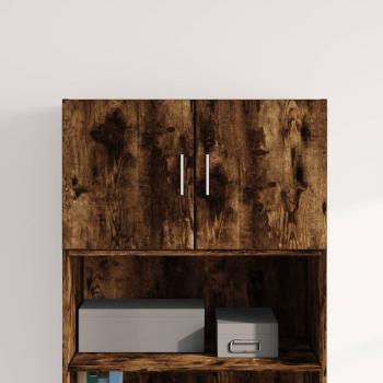 Gabinete de pared de múltiples capas de madera del roble del humo 70x42,5x40 cm Marrón