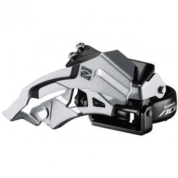 SHIMANO Umwerfer 'Acera' FD-M3000 Mod.16 Für 3-/9-fach Top Swing, Dual Pull Mit Schelle, 34,9mm und Adapter 31,8/28,6mm, 50mm Kettenlinie, 63-66°, 40Z.