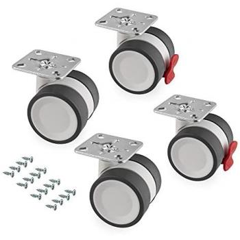 Kit de 4 Ruedas Bowl 2 con Placa de Montaje, Diámetro 50 mm, Acero y Plástico