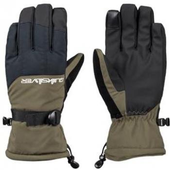 Guantes Quiksilver Mission para hombre, color verde oscuro y negro, talla XL, diseñados para clima frío