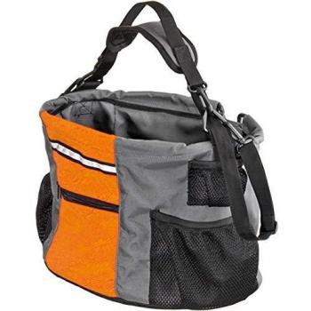 Cesta Bicicleta Nylon Doggy Travel Junior Nylon, Gris/Rojo