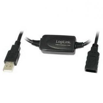 Cable USB 2.0 Activo Macho A a Hembra A de 10 metros - Extensor Amplificado Negro