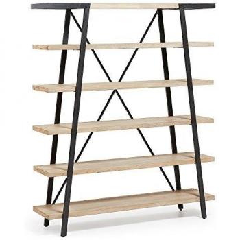 Kave Home - Estantería Thin de Acero y Madera de Acacia
