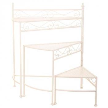 Soporte para Maceta de Hierro Blanco con 3 Baldas - Alexandra House Living 25 x 37 x 59 cm