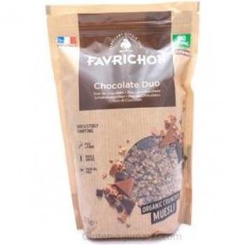 Muesli Crujiente Dúo de Chocolates Sin Gluten Favrichon 375g