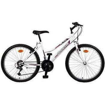 Orbita ALFA 26 - Bicicleta BTT de montaña para mujer, 18 velocidades, cuadro 18'' acero, frenos V-Brake, blanca,