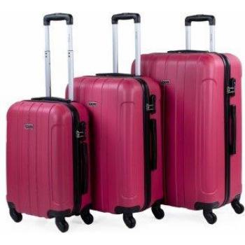 Maletas De Viaje ITACA. Juego Maletas 4 Ruedas ABS - Rojo