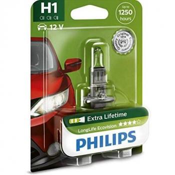 Philips 12258LLECOB1 LongLife EcoVision - Bombilla H1 para faros delanteros