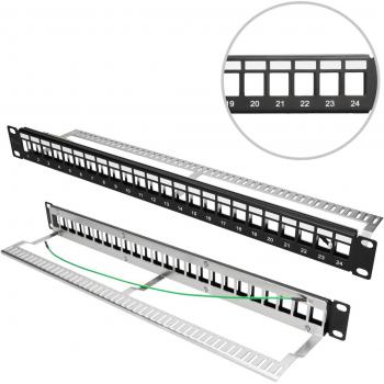 Extralink Patch Panel Modular STP de 24 Puertos 19 Tipo-D