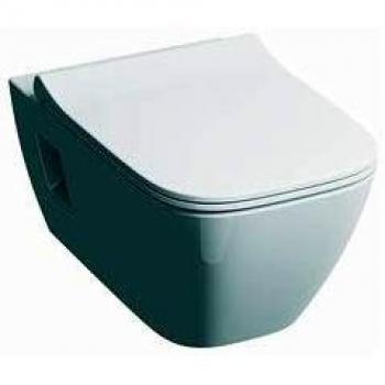 Inodoro suspendido Geberit Smyle Square, Rimfree, forma cerrada, color blanco, 4.5/6 litros