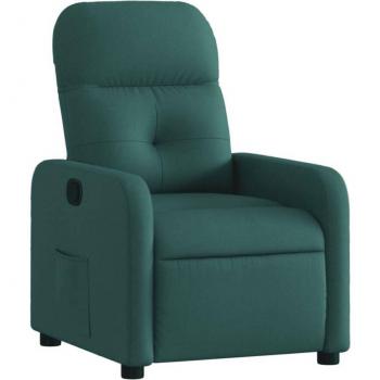 Sillón reclinable de tela verde oscuro vidaXL