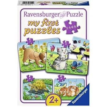 Puzzle Infantil Ravensburger - Mascotas Adorables (2, 4, 6 y 8 Piezas)