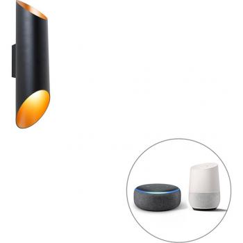 Aplique inteligente negro 9,6 cm con 2 bombillas Wifi GU10 - Organo