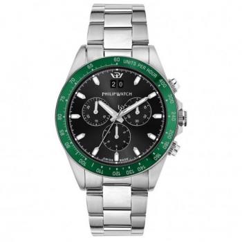 Philip Watch Caribe Sport Chronograph Men's Watch R8273607010 Black Dial Stainless Steel Swiss Made 100M