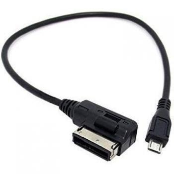 SYSTEM-S – Cable Adaptador Micro USB Cable de Carga de Coche para Volkswagen Audi Media en ami mdi, 25 cm