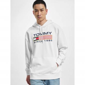 Tommy Hilfiger Men's White Hooded Cotton Sweatshirt - Size M