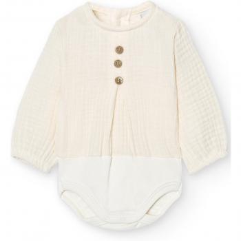 Pack de 2 bodys de bebé Babidú con tapeta y botones, manga larga