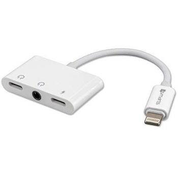 Divisor Lightning a 2x Lightning y Jack de Audio 3.5mm - Carga y Audio Activo