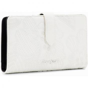 Monedero Floral Blanco Desigual Alpha Pia Medio para Mujer