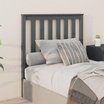 Cabecero de cama gris 96x6x101 cm madera maciza de pino