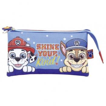 Estuche Organizador Triple Patrulla Canina de Poliéster 21x11x3,5cm