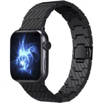Pulsera Moderna de Enlace de Fibra de Carbono Pitaka para Apple Watch 38-40mm