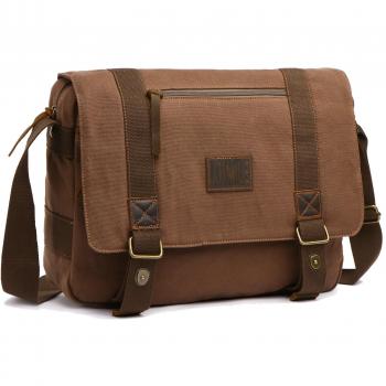 LOSMILE Hombres Bolsos bandolera Bolsa de Mensajero Lona 15.6 Bolsas para portátil Maletines Bolsa de Ordenador Bolsas escolares,Gran tamaño.