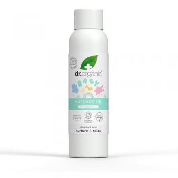 Aceite de Masaje para Bebés Dr. Organic, 150 ml, Nutre, Alimenta, Calma, con Caléndula, Sensible, Masaje Calmante y Vinculante, Probado Dermatológicamente, Sin Par