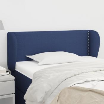 Cabecero de Tela Azul con Orejas 103x23x78/88 cm