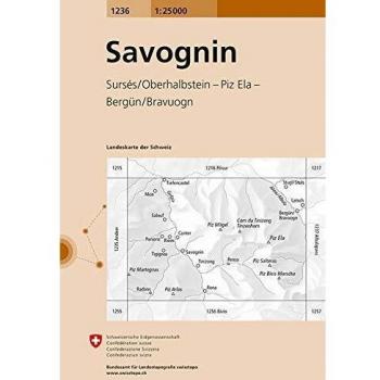 Mapa Excursionista y Topográfico Savognin 1:25.000 - Mapiberia f&b