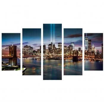 SuperStudio LO+DEMODA HPP100-87 - Lienzo pirámide de 5 Piezas, diseño Manhattan Island