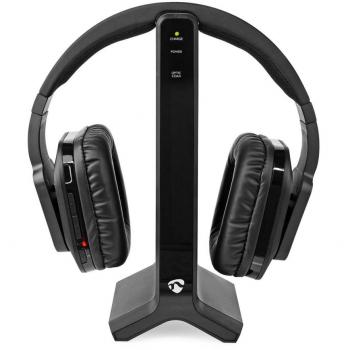 Auriculares Inalámbricos Nedis HPRF321BK - RF - Over-Ear - Duración de Batería: 8 Horas - Alcance: 25 m - Audio Digital - Cargador Incluido - Negro
