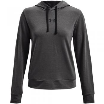 Under Armour Sudadera con Capucha Rival Terry para Mujer en Negro y Gris