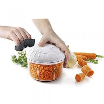 Lacor 60299 - Cortador Manual con 3 cuchillas y base antideslizante, blanco