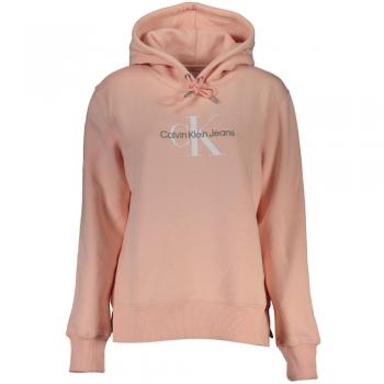 Chic Pink Cotton Hooded Sweatshirt with Logo Embroidery - Size S