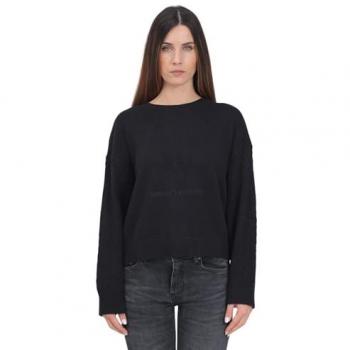 Armani Exchange Women's Organic Cotton Black Knit Sweater Size S