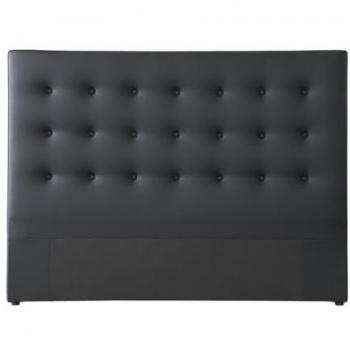 Cabecero acolchado 160 cm - Piel sintética - Negro - Francesco