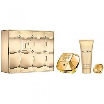 Paco Rabanne Lady Million Eau De Parfum Set 80ml with Body Lotion 100ml and Mini EDP 5ml