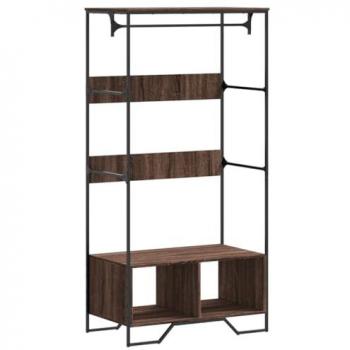 Armario de Madera de Ingeniería Marrón Roble 90x50x180 cm, Armario de Almacenaje para Dormitorio