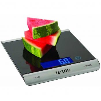 Taylor Pro - Balanza de Cocina de Gran Capacidad con Función de Tara, Acero Inoxidable