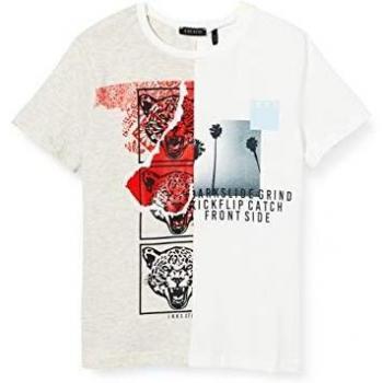 IKKS Junior tee-Shirt Bi-Couleur Blanc Camiseta, Marfil