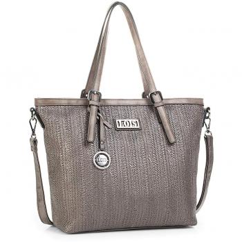 Lois - 95981 Bolso Tipo Shopping. con Doble asa y Bandolera Ajustable. Cierre con Cremallera. Bolsillo detrás Cremallera. Piel sintética Polipiel, Color Oro