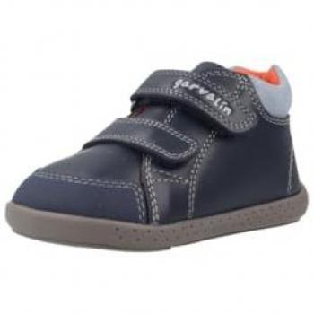 Botines de Piel para Niños Garvalín - Material Respetuoso, Diseño Casual y Velcro, Talla 19 Ocean