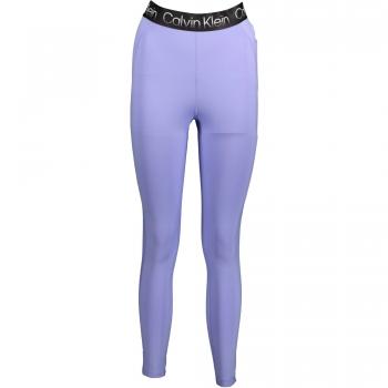Calvin Klein Women's XS Purple Elasticated Cotton Training Leggings with Contrasting Details