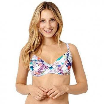 Miss Sans Complexe 78AAF04 Women's Bora Bora White Multi Floral Print Underwired Swimwear Beachwear Bikini Top 80C