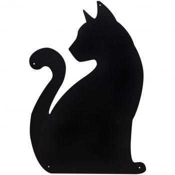 Pizarra Magnética KalaMitica 56 x 38 cm para Escribir y Borrar con Tiza - Gato - Negro Antracita - Pintura Reciclada