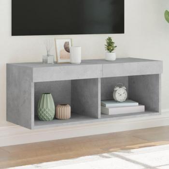 Mueble para TV con luces LED gris hormigón 80x30x30 cm vidaXL